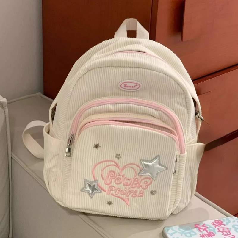 Japanese Girls Sweet Letter Kawaii Mini Backpacks Casual All Match Chic Handbags Trendy Y2k Aesthetic Students Schoolbags Women