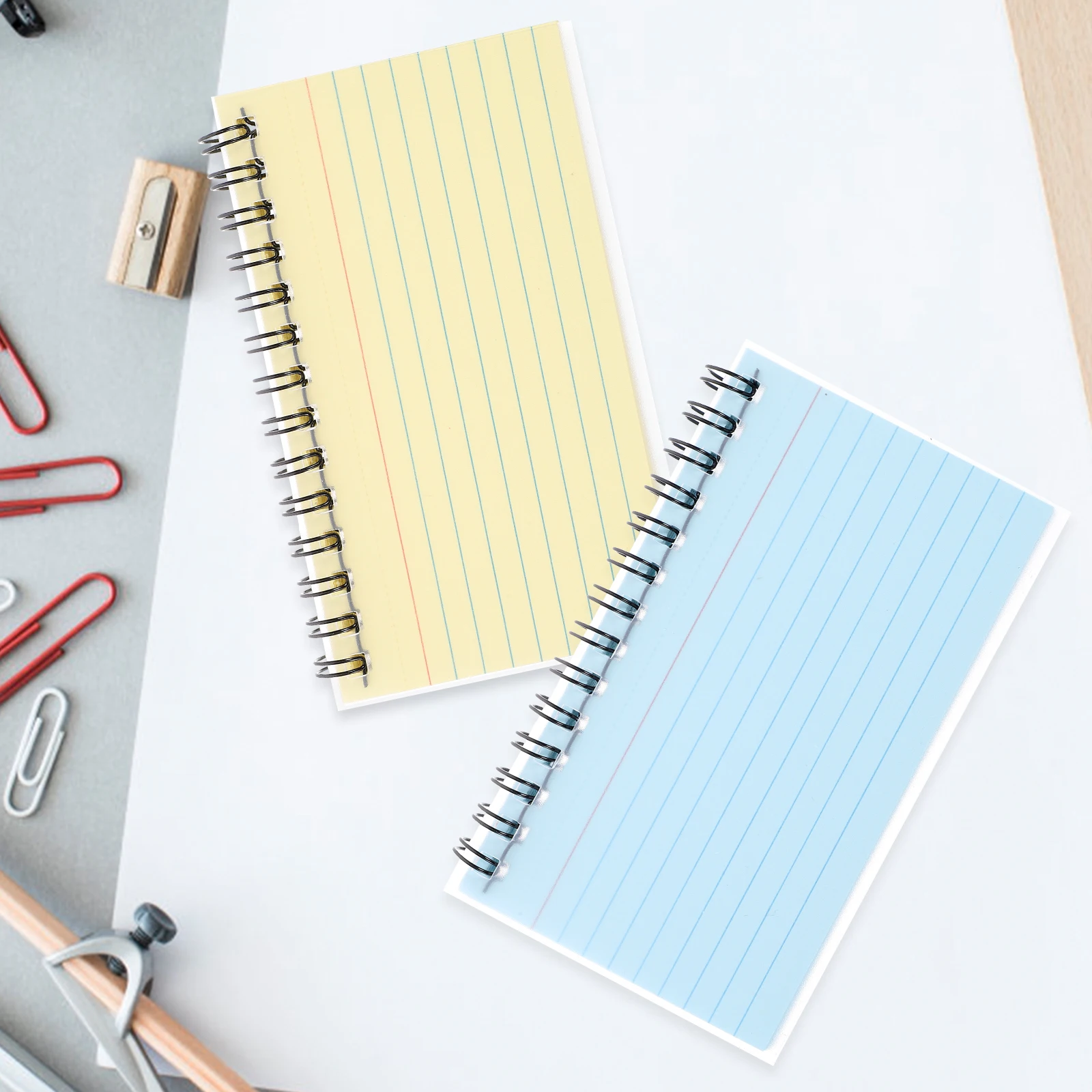 

3Pcs Colored Index Cards Notebooks Small Spiral Notepads Compact Portable Study Speech Note Cards Useful for Office Classroom