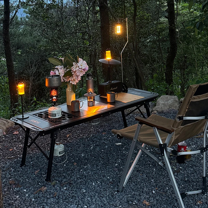 

Lightweight Aluminum Alloy Outdoor Tactical Table Foldable Chair Adjustable Camping Tea Table Durable Metal Furniture