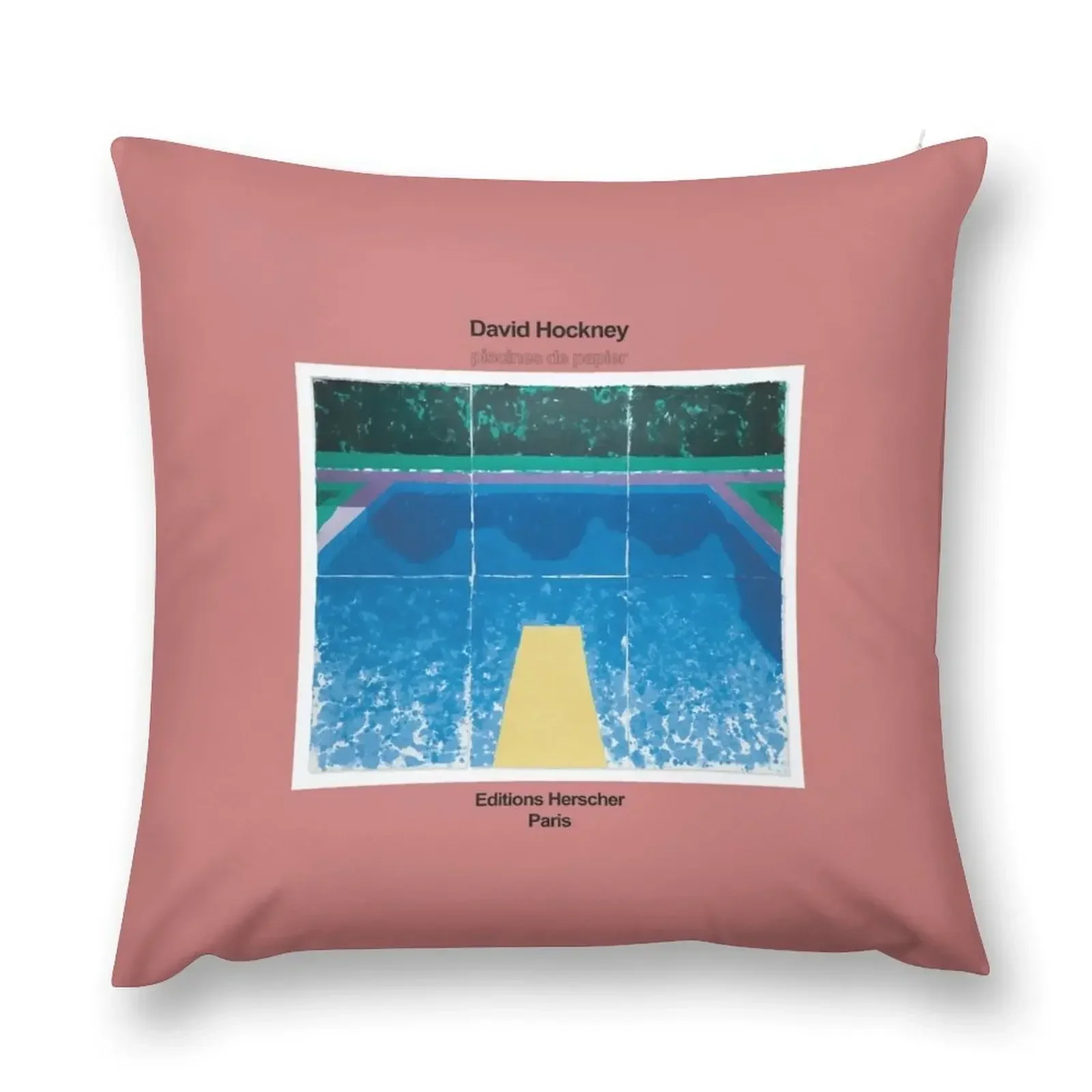 

David Hockney Exhibition Art - PISCINES DE PAPIER Throw Pillow Christmas Pillows Plaid Sofa pillow