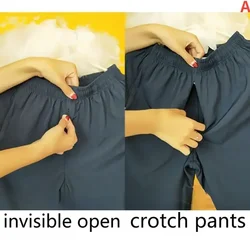 Pantalones cortos deportivos de verano para hombre, pantalón corto de secado rápido, informal, para exteriores, entrepierna abierta, con cremallera, Bolsillo falso, sin sexo