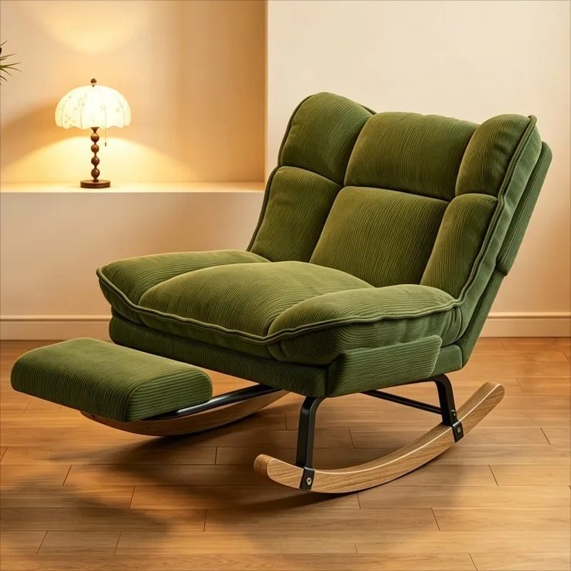Lazy Rocking Chair Living Room Chaise Lounge Adjustable Backrest Sunbeds Chairs Furniture Detachable Chaise Lounge with Footrest