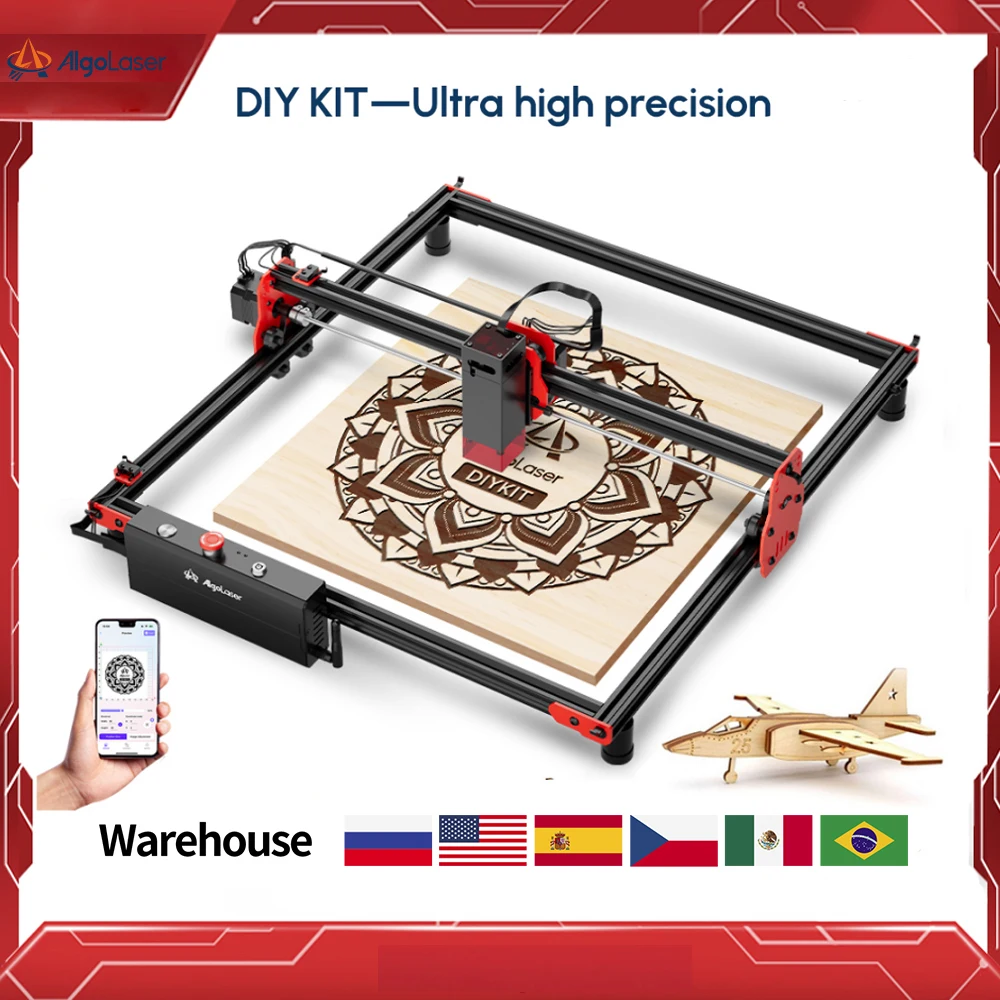 Algolaser-Machine à Graver au Laser, Graveur de Bois CNC à Diode, Découpeur de Métal de Bureau, Outils de Travail de Calcul, Bricolage du Cuir
