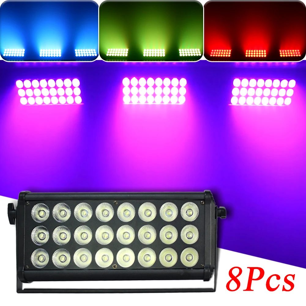 

8Pcs/Lot LED Par 24X4W RGBW LED Stage Light Par Light DMX512 for Disco DJ projector Machine Party Decoration YUER Stage Lighting