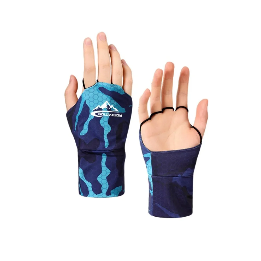 

Elastic Half Finger Golf Gloves Thin Solid Color Sunscreen Gloves Anti-UV Protect Wrist Wristband Ice Silk Mittens Unisex
