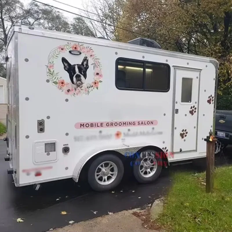 Professional Mobile Pet Grooming Trailer Australian Standard Self Contained Dog Wash Salon Custom
