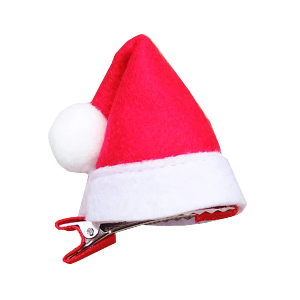 

Cute Children Headdress 3D Christmas Hat Hairpin Festive Xmas Cloth Clips for Kids Cosplay Party Adorable Duckbill Accessories