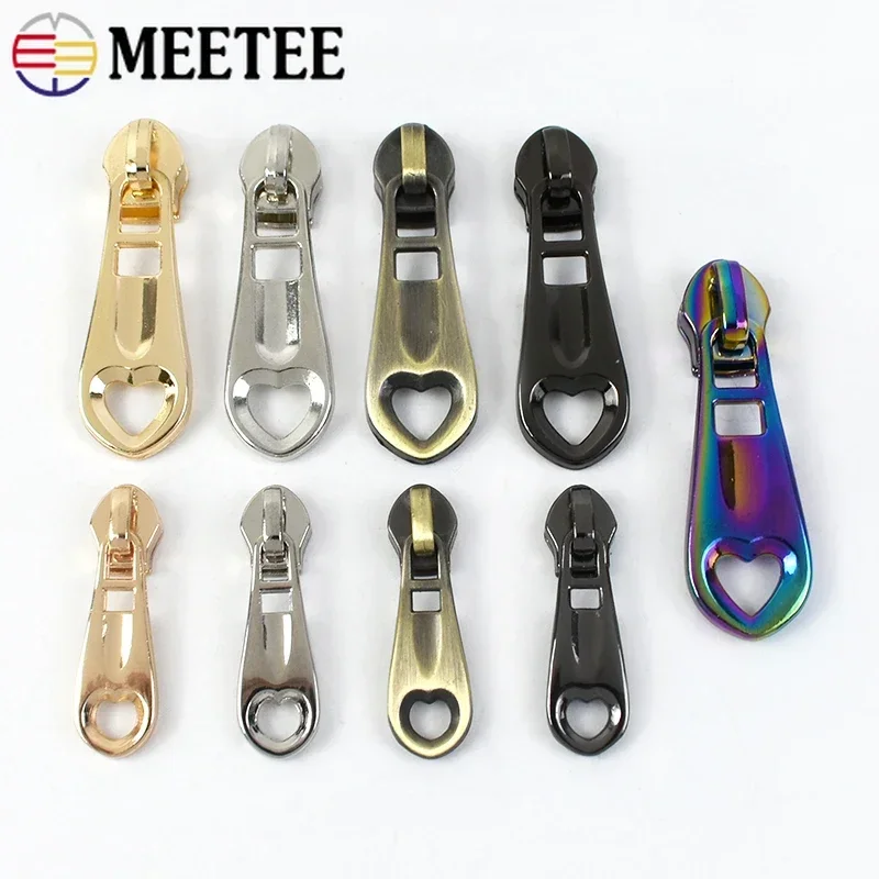 10-50Pcs 3# 5# Meetee Slider for Zipper Nylon Zippers Tape Clothes Bag Zips Pulls Sewing Zip Head Closure Repair DIY Accessories