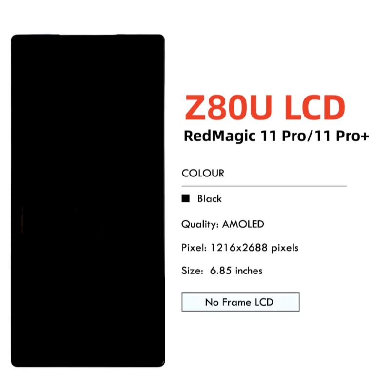 6.85''AMOLED Original For ZTE Nubia Z80 Ultra LCD Display Touch Screen Digitizer Assembly For RedMagic 11 Pro/ 11 Pro Plus LCD