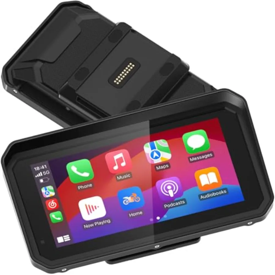 

6 Inch CarPlay HD Touch Screen for BMW Motorcycle: ABS Plastic, Black, 1200 Nits Brightness, IP69K Waterproof, PlugPlay Install