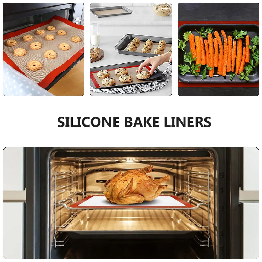 

Silicone Baking Mat Nonstick Heat Resistant Oven Bakeware Liner Glass Fiber Pastry Pad Large Size Grade