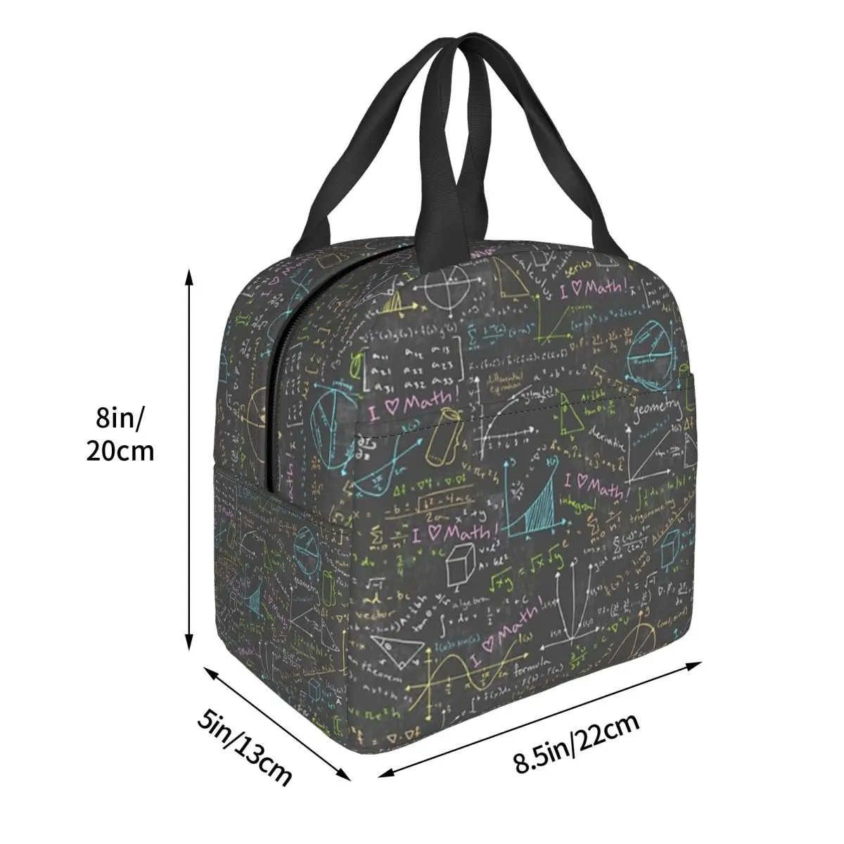 Math Lessons Insulated Lunch Bag for Women Kids Portable Food Boxes Thermal Lunch Box Tote