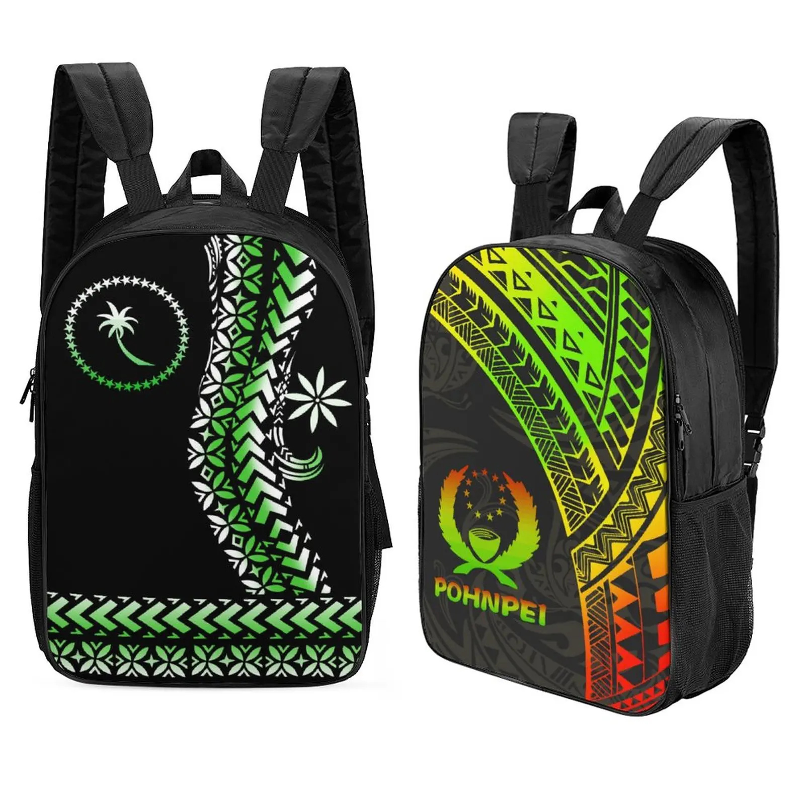 Polynesian Design Duplex Print Tribal Printing Custom Pattern Schoolbag Student Book Backpack School Bag Travel Computer Package