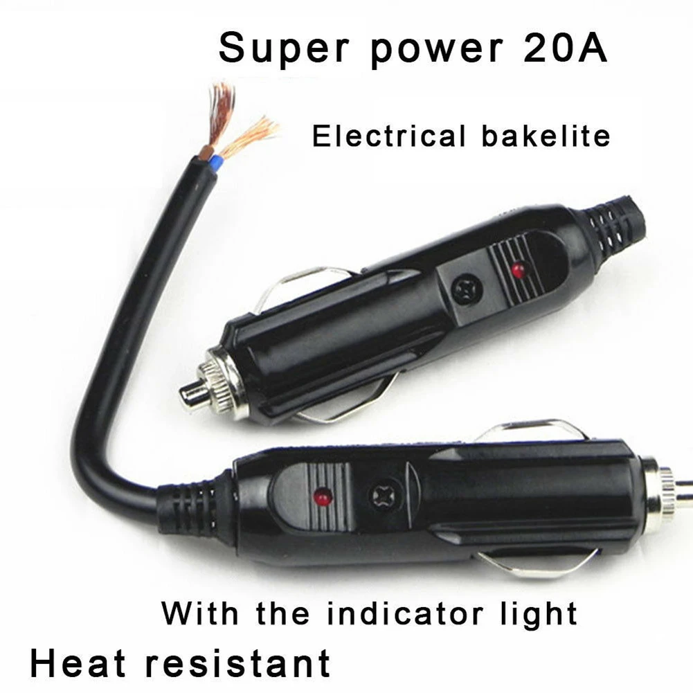 12V Fused DC Power Connector for Motor Vehicles Supporting Accessories Like Portable Refrigerators Cams and Tire Inflators