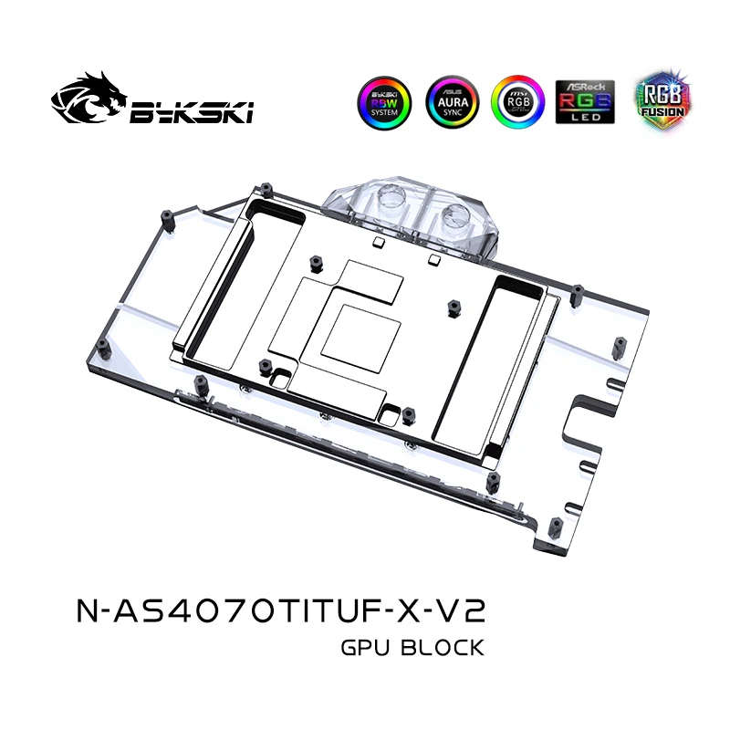 Imagem -02 - Bykski-radiador de Refrigeração de Cobre Uso de Bloco de Água para Asus Tuf Rtx 4070ti 12g Gaming 4070 Super Gpu Card N-as4070tituf-x-v2