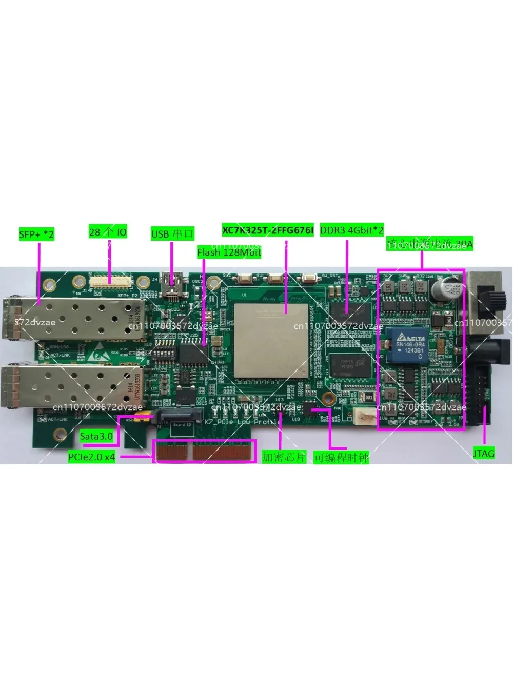 Kintex-7 Hoge Snelheid Development Board XC7K325T core board PCIe, 10Ge Ethernet Netwerk Ethernet Gigabit Netwerk