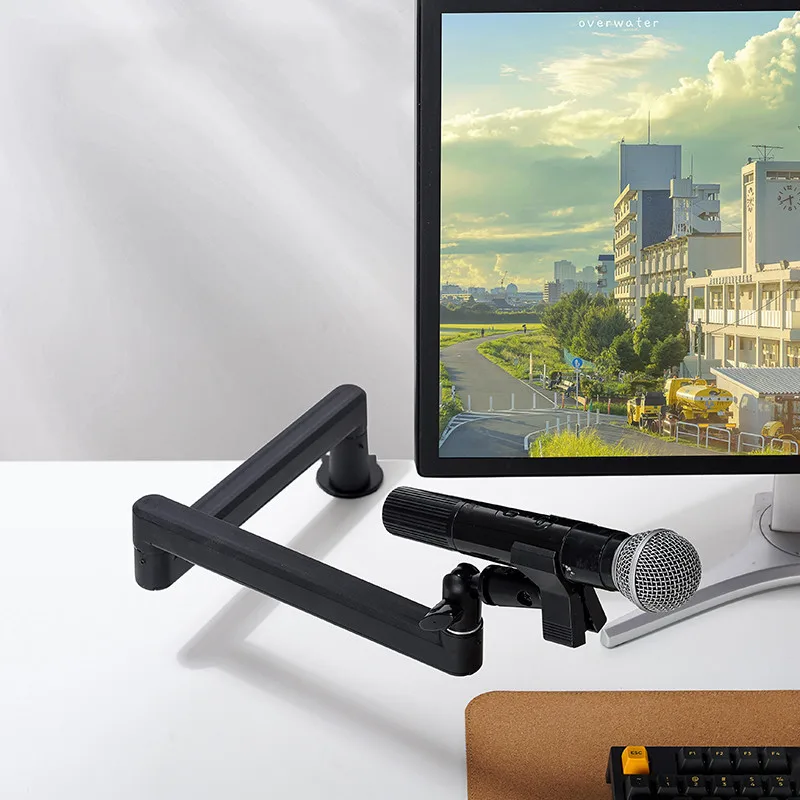 Professional Aluminum Alloy Desktop Mic Stand 180 Adjustable Boom Arm 360 Rotatable  Studio Accessory