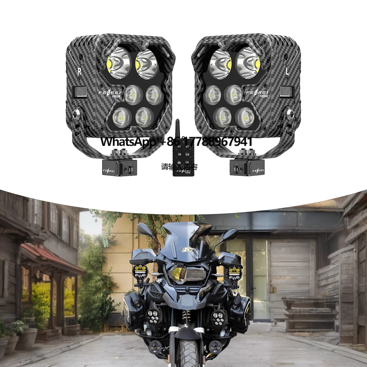 

FEREI Optical FA318M Tangent 260 Degree Angle Motorbike Front Fog Lights 23000 Lumens IPX8 Waterproof LED Headlight for