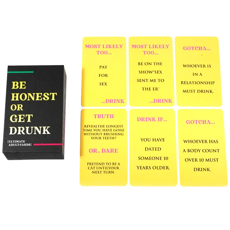Be Honest Or Get Drunk Gioco di carte Ultimate Gioco di bere per adulti per feste Divertenti sfide impertinenti e dares perfettamente