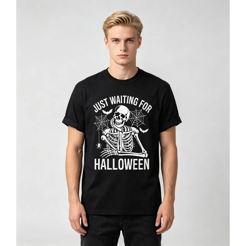 2026 New Men Trendy Halloween Graphic Print T-shirt,  Great For Festival Party Casual Attire For Halloween Enthusiasts