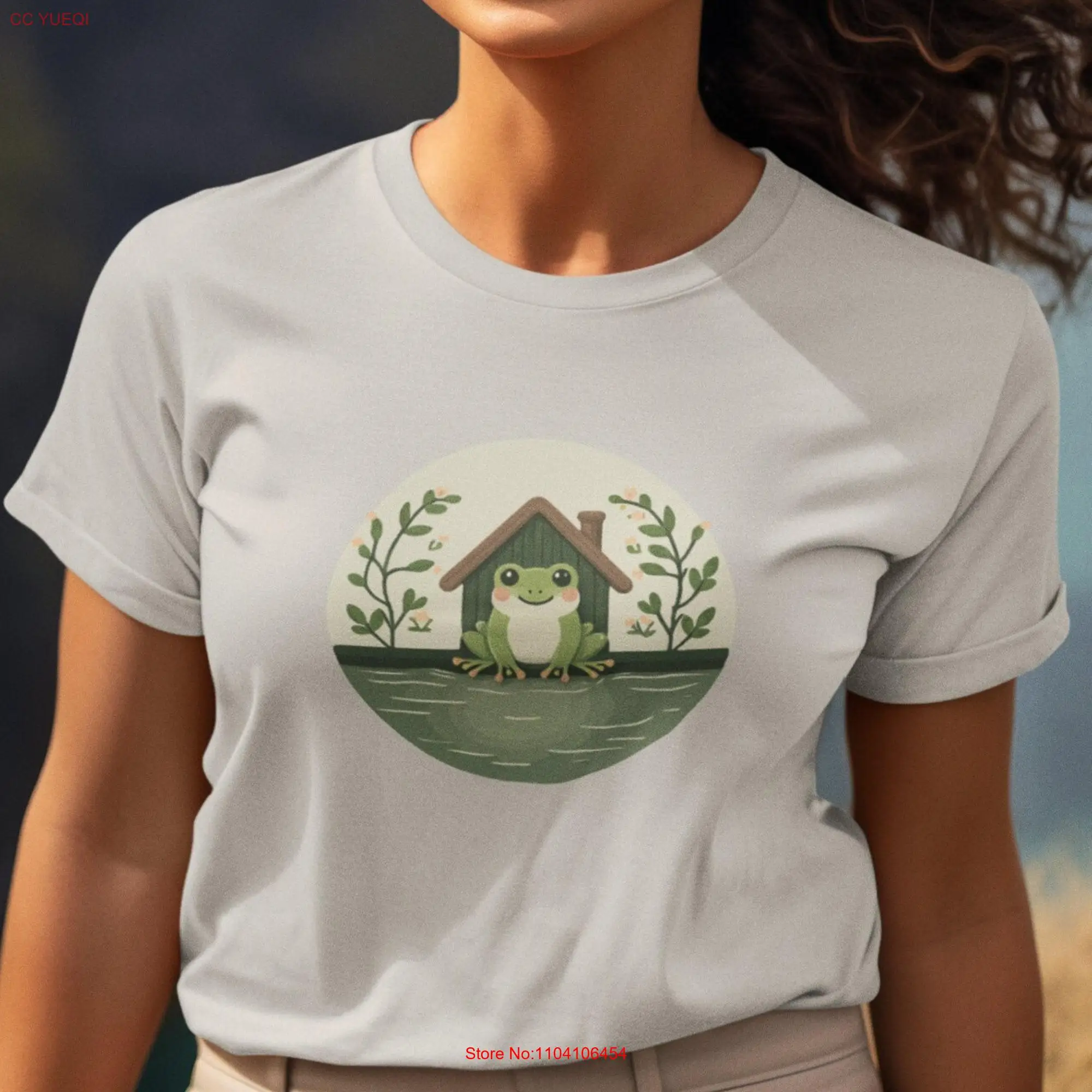 Woodland Cottagecore Frog T Shirt Whimsical Forest Dweller Design on Comfy Casual long or short sleeves