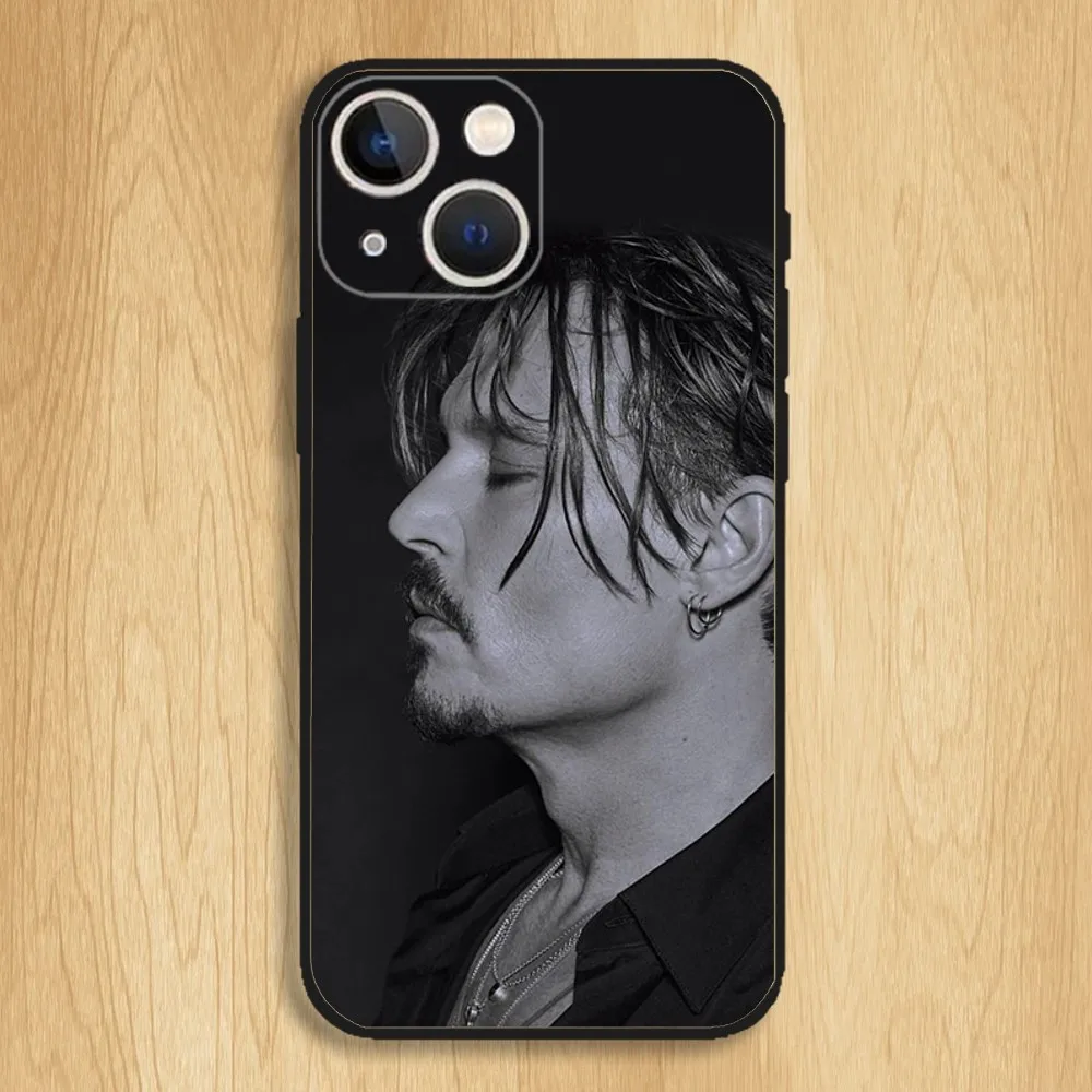 Johnny Depp Actor Phone Case For iPhone15,14,13,12,11,Pro,Max,Plus,Mini,X,XS,XR,8,7,6,S,Plus,SE Soft Black Case