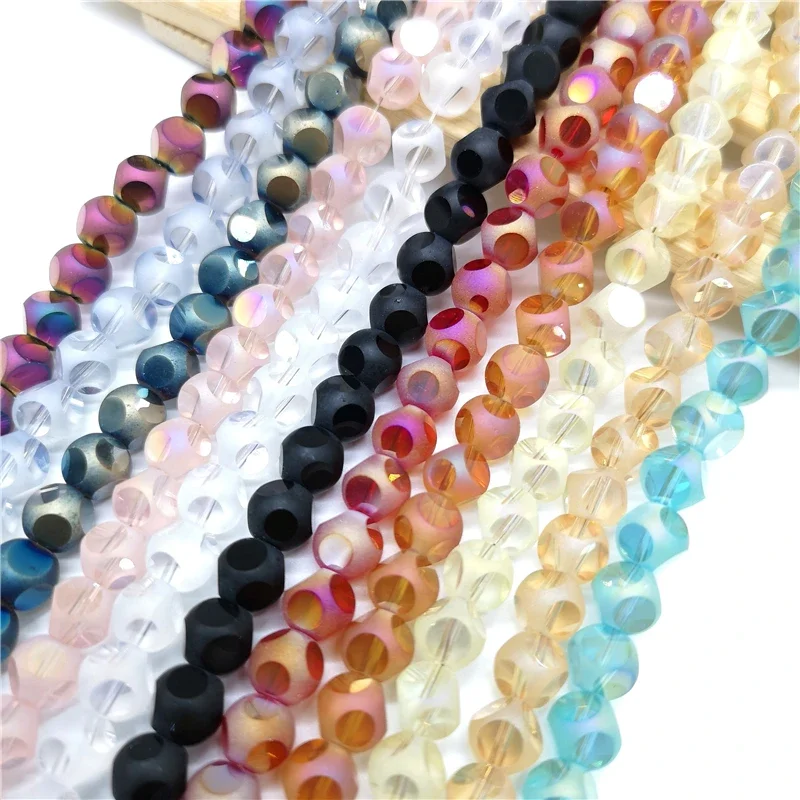 8mm Crystal Glass Beads Accessories For Jewelry Making, Six Faceted  Cube  Beads,20 pcs/lot