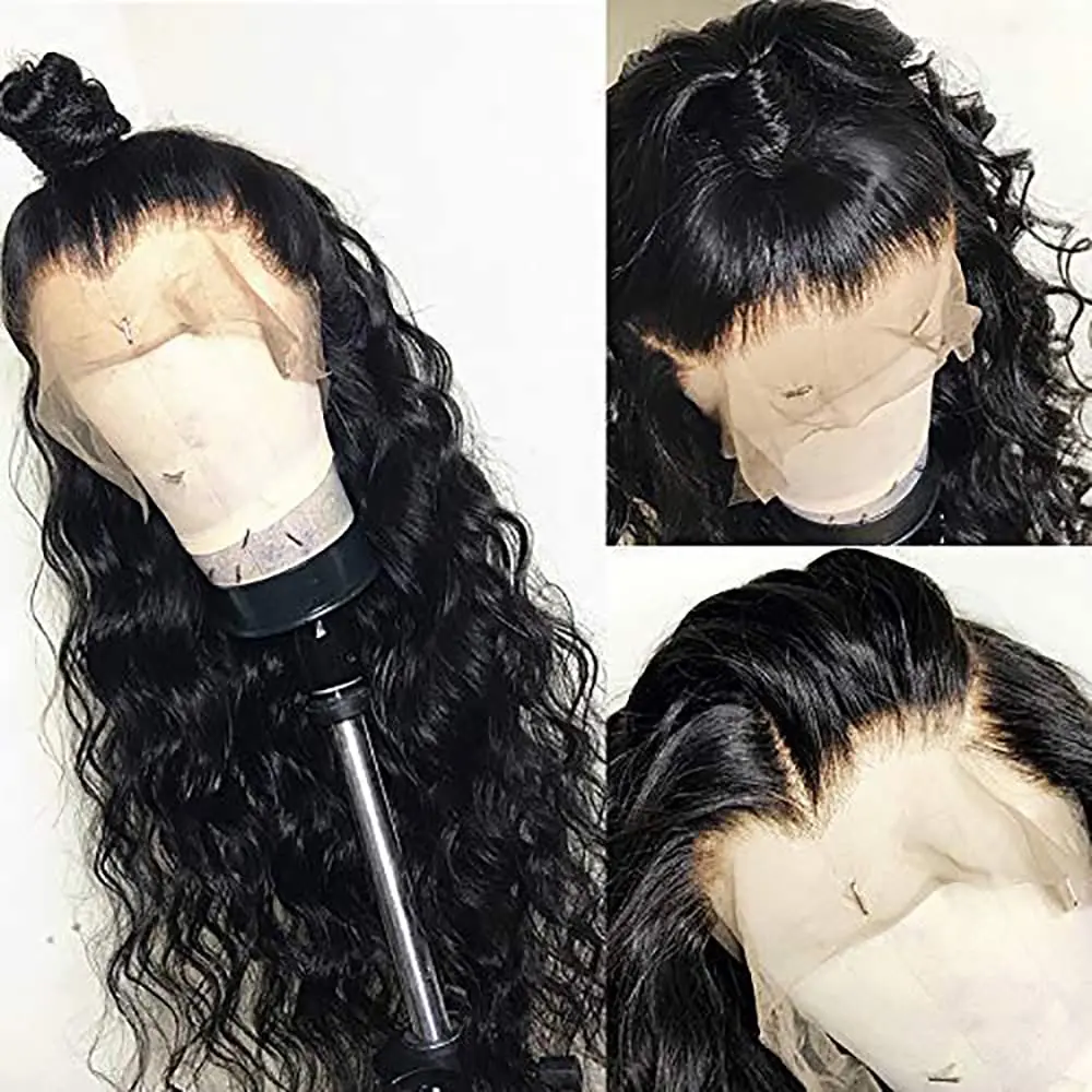 

26 Inch 180 Density Soft Black Kinky Curly Synthetic Lace Front Wig for Women with Baby Hair Glueless Daily Wear