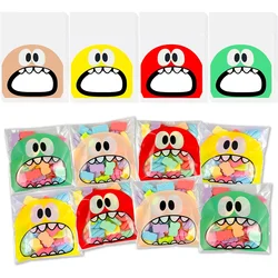 50/100Pcs Monster Cookie Bags Kids Cartoon Candy Self Adhesive Treat Bags Bakery Biscuit Package Cellophane Bags Christmas Decor
