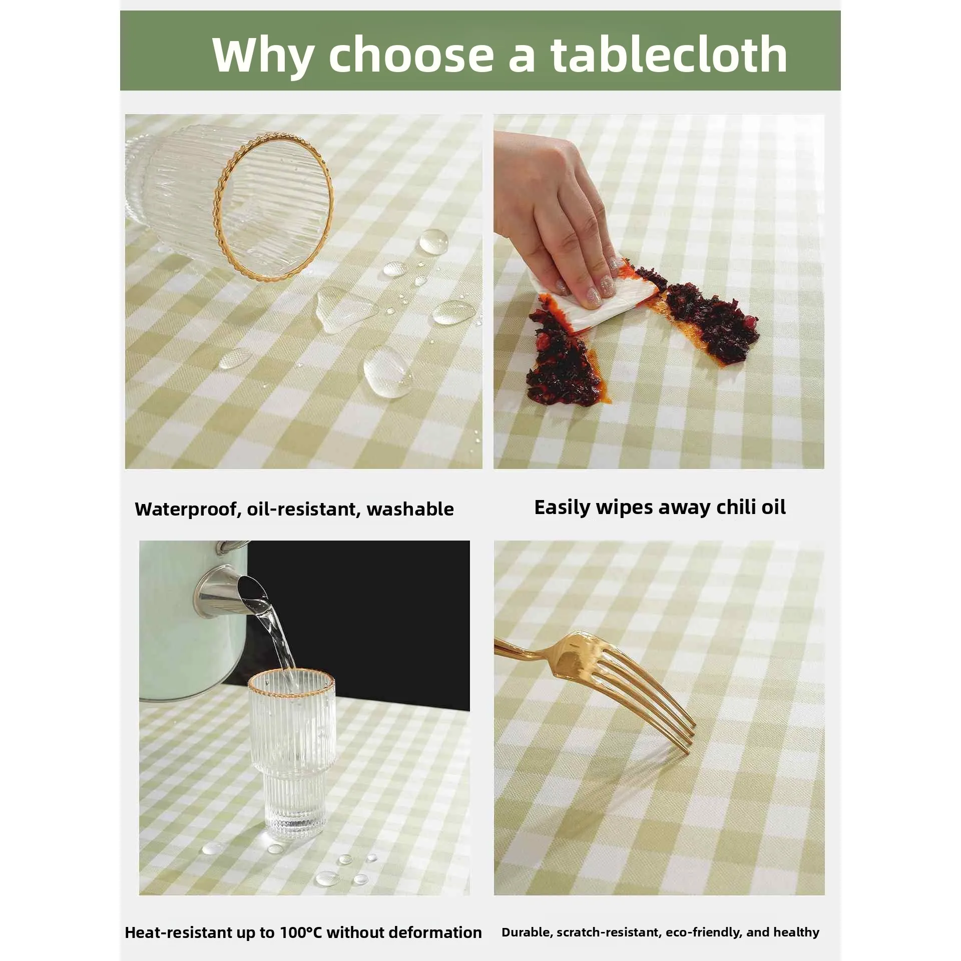 Waterproof Oil-resistant Square Tablecloth Non-washable Heat-resistant  Stove Cover Functional Scene Ins Style Home T...