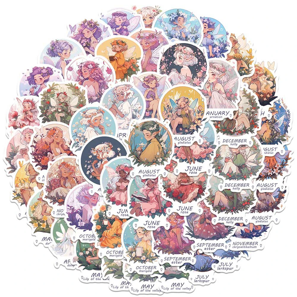 10/30/50pcs Fairy Tale Butterfly Flower Fairies Stickers Aesthetic Cartoon Sticker Suitcase Scrapbook Phone Cute Decals Packing