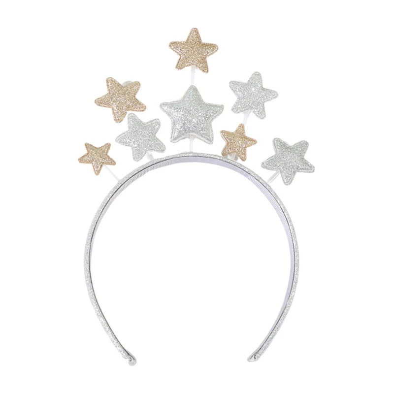 Festival Christmas Women Students Washing Face Hairband Shinning Five-pointed Star Headbands Sequins Hair Hoop