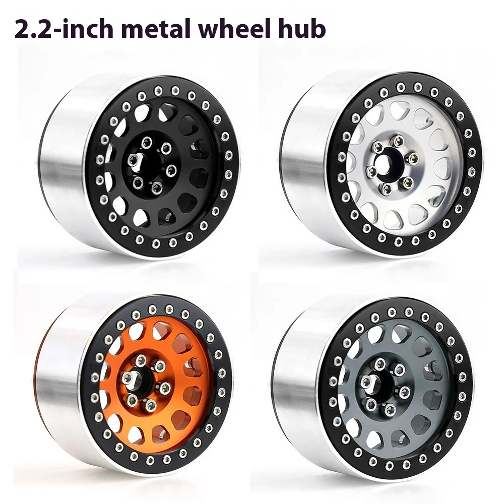 

1:10 Scale Aluminum Alloy Metal Wheel Hub For Crawling Car Easy Control 2.2 Inch Wheel Rim Lock Universal Fit Remote Control Toy