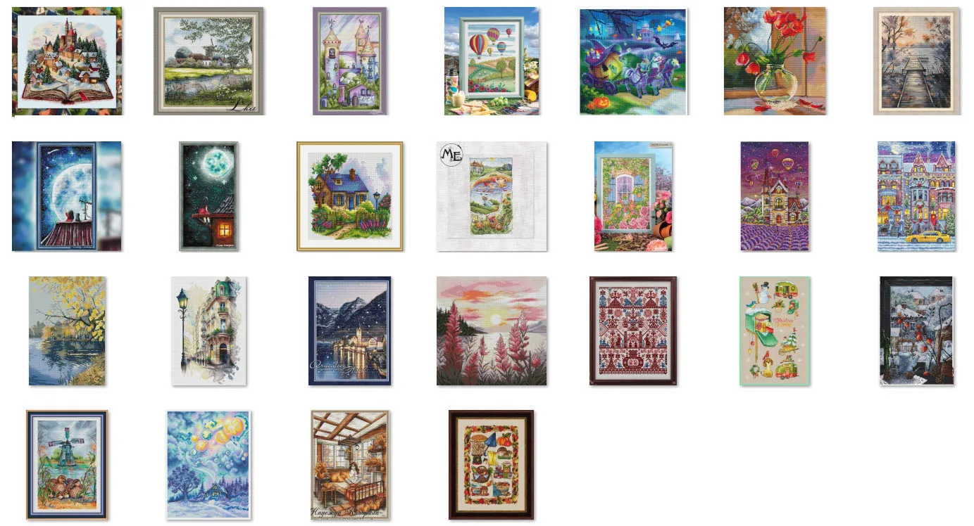 

Warm Winter Lights 32-43 Cross stitch kits Cross-stitch cross stitch threads Embroidery Spring Cottage Needlework