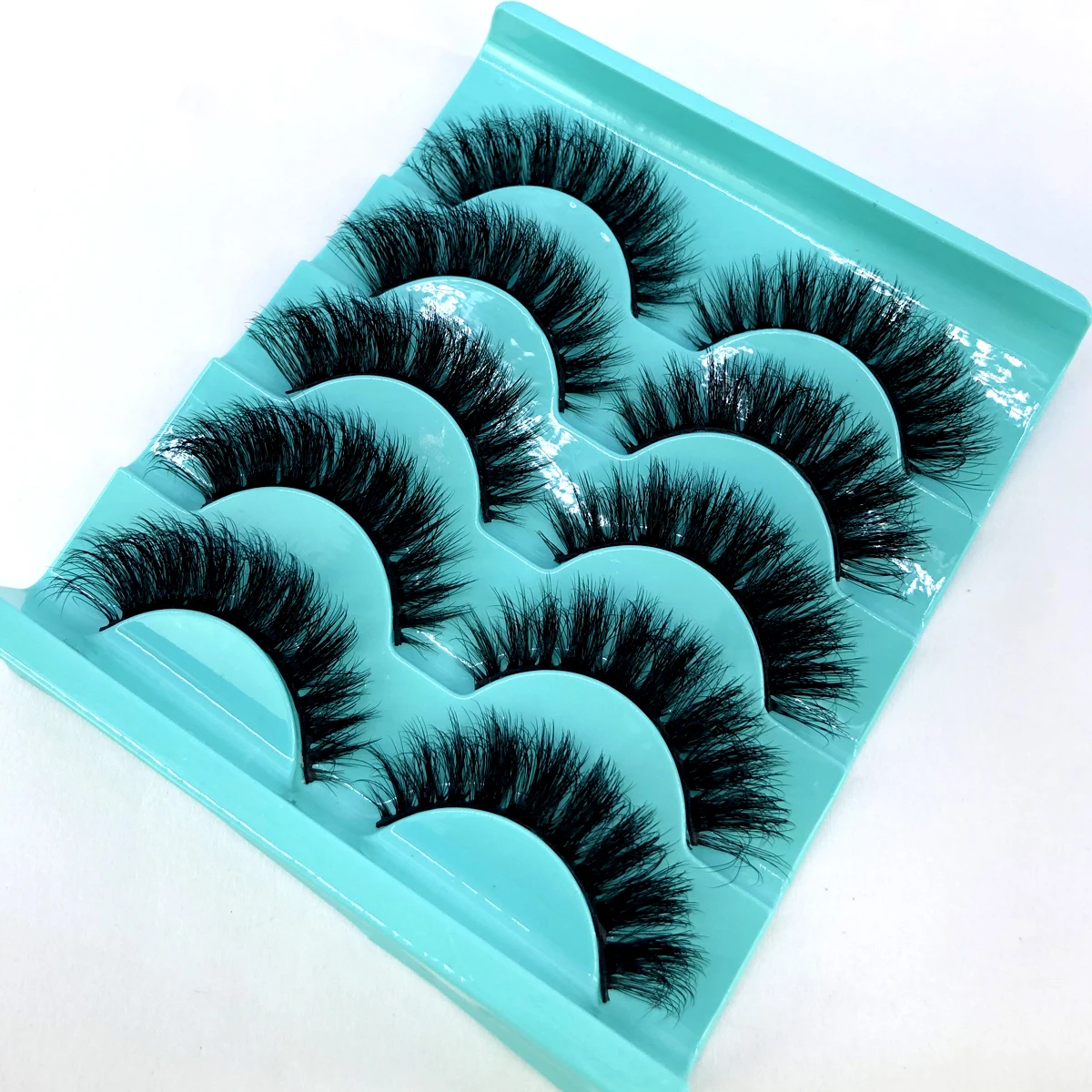AMSDCN NEW 5 Pairs 100% Real Mink Eyelashes 3D Natural False Eyelashes Mink Lashes Soft Eyelash Extension Makeup Mink Cilio New