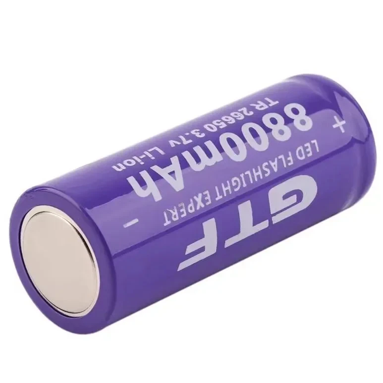 GTF - بطارية ليثيوم أيون قابلة لإعادة الشحن لمصباح LED، بطارية، 26650 3.7 فولت 8800 مللي أمبير. #3