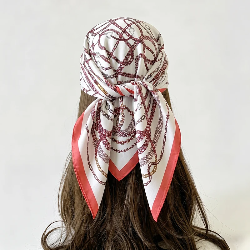

Fashion Scarf Shawl Hijab Square Turban Female Print Luxury Headscarf Handkerchief Bandana Neckerchief Windproof Headband Wraps