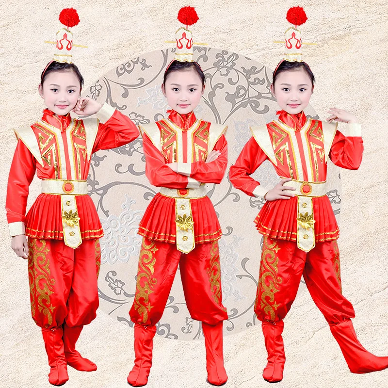 Детские костюмы для косплея Хуа Мулан для мальчиков и девочек, костюм для выступлений в китайской опере