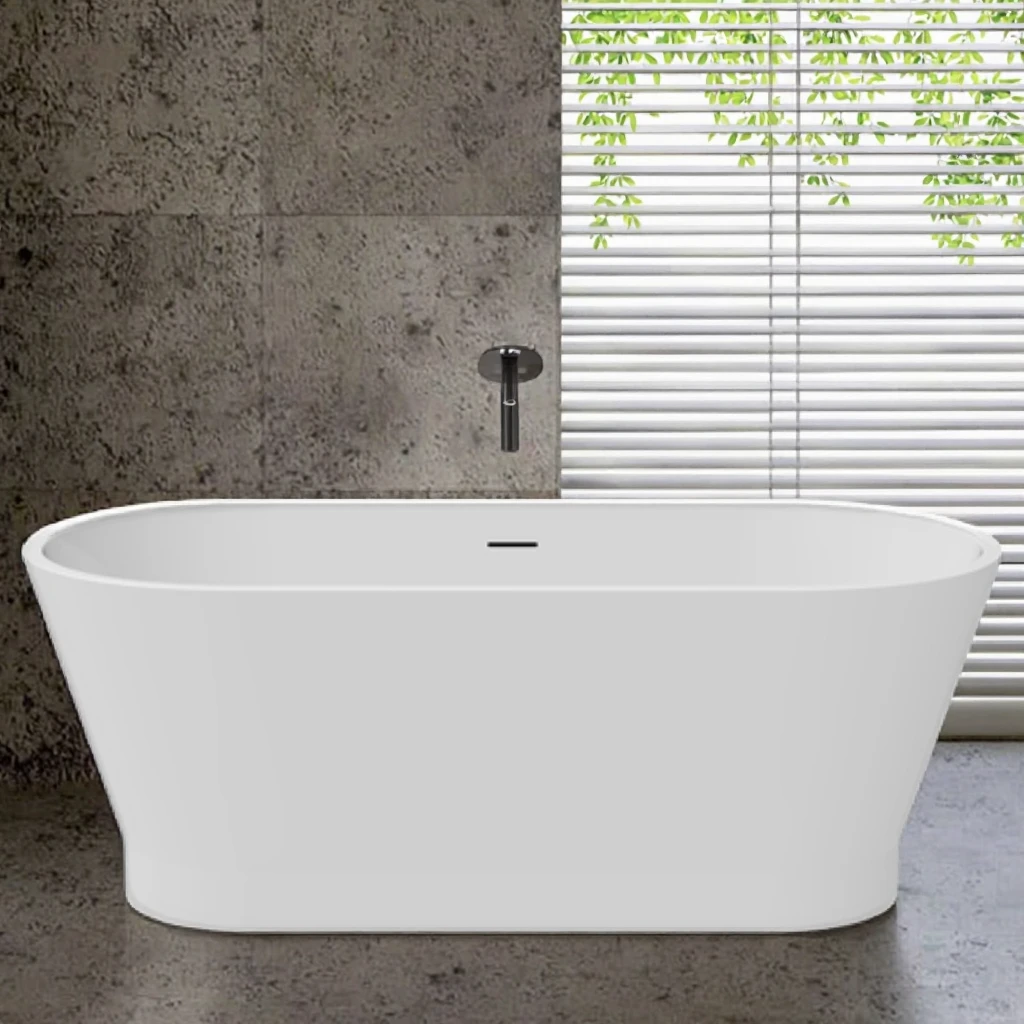 

Modern Acrylic Freestanding Bathtub DM985 3-Year Warranty Factory Direct High Value Design Waterfall Drainer Bathroom Soaking