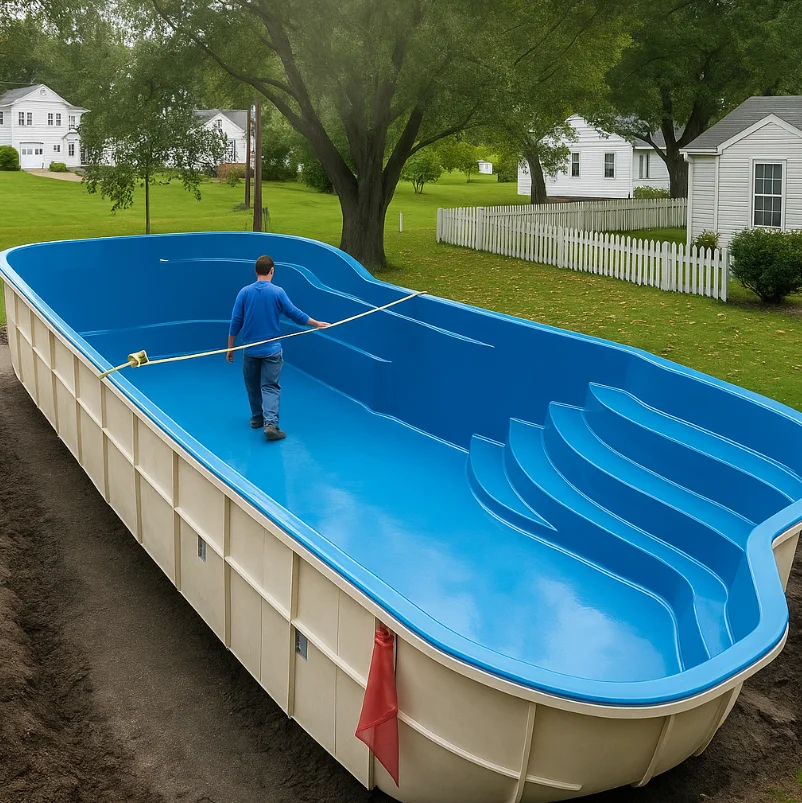 Family outdoor fiberglass swimming pool ， suitable for children's underground spa pool