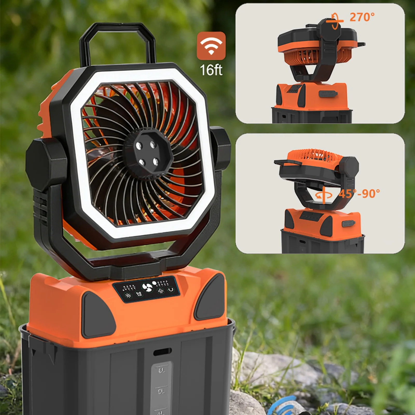 Rechargeable Camping Fan with 6L Bucket LED Light Remote Control 20000mAh Battery Powered Portable Camping Tent Fan for Outdoor - view 4