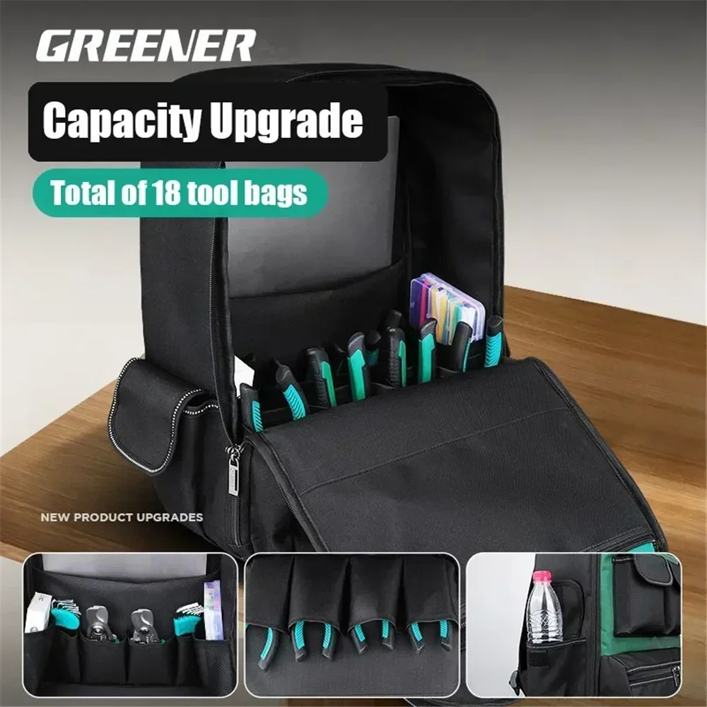 

Мужской холщовый многофункциональный рюкзак для инструментов, прочная портативная сумка на плечо для электриков, сумка для плотника, ремонтная работа