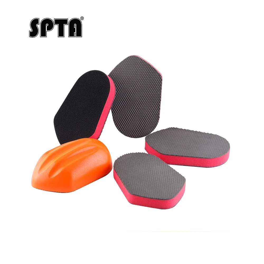 

SPTA Synthetic Clay Bar Block with 2Pcs Clay Bar Pads Car Cleaning Sponge Paint Magic Clay Car Care Paint Cleaner Bar Block
