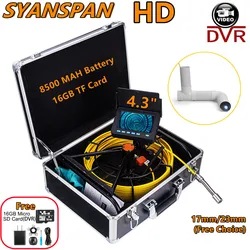 SYANSPAN-cámara endoscópica para tuberías, Monitor DVR HD de 4,3 pulgadas, 16GB, 10M-50M, IP68, inspección Industrial de tuberías de alcantarillado y drenaje