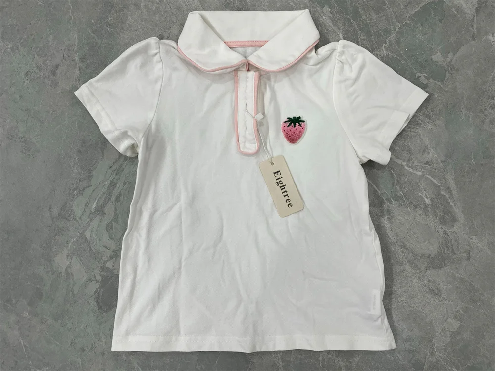 تيشيرتات Eightree بيضاء بأكمام قصيرة للفتيات والأطفال