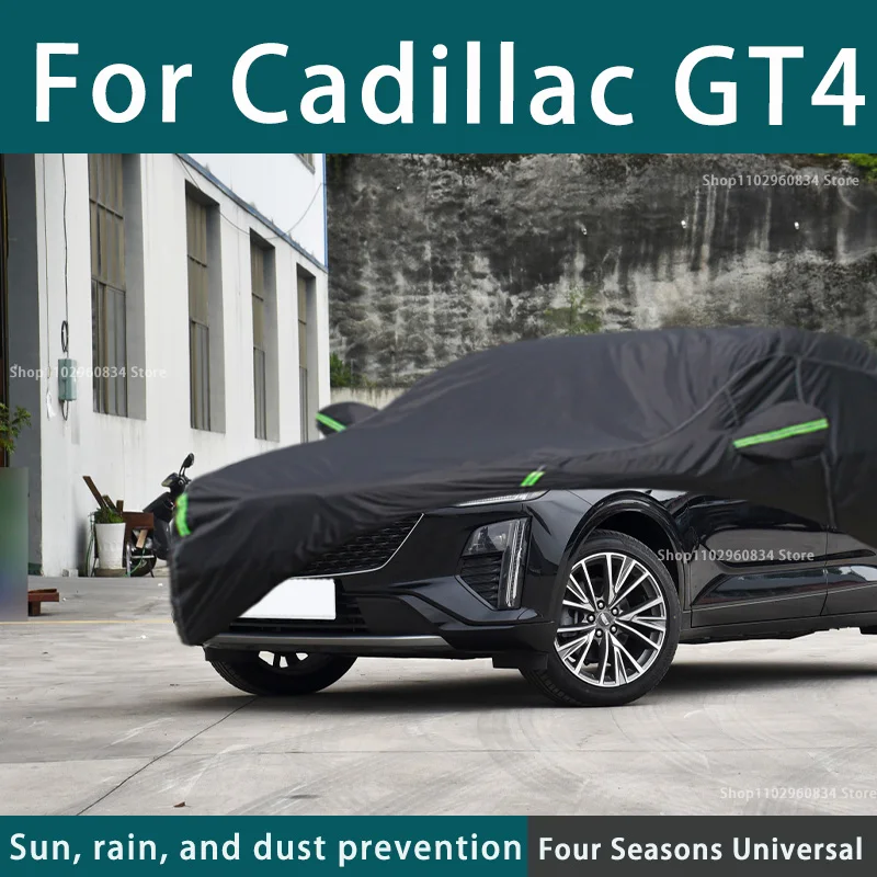 

For Cadillac GT4 210T Full Car Covers Outdoor Uv Sun Protection Dust Rain Snow Protective Car Cover Auto Black Cover