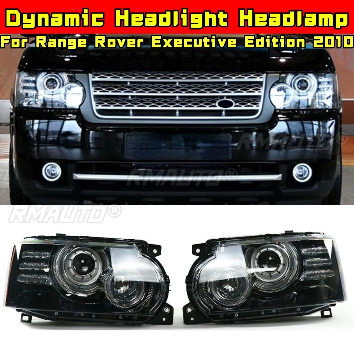 Dynamic Headlight Headlamp Daytime Running Light Low High Beam Body Kit For Range Rover Executive Edition 2010 Car Accessories