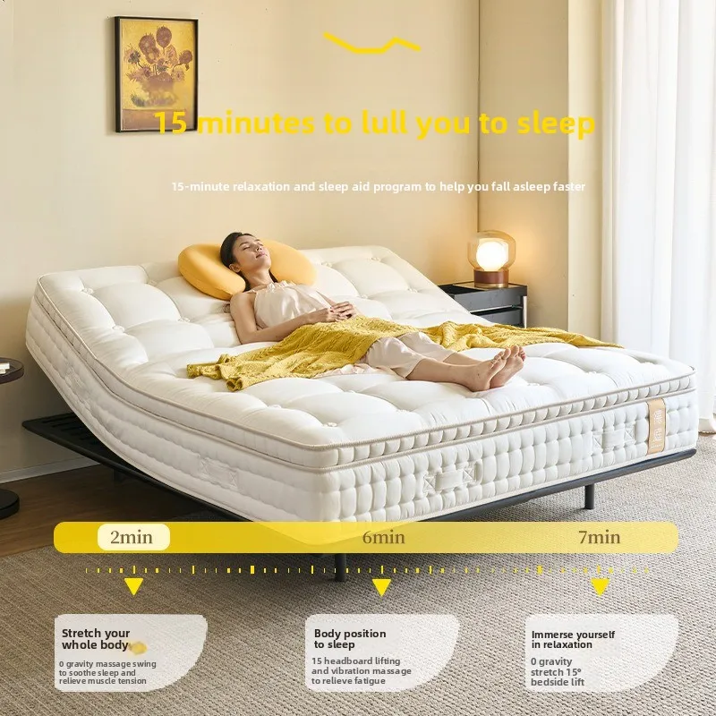 Intelligent electric mattress sleeping artifact automatic lifting bed handmade ponytail hair Simmons bed