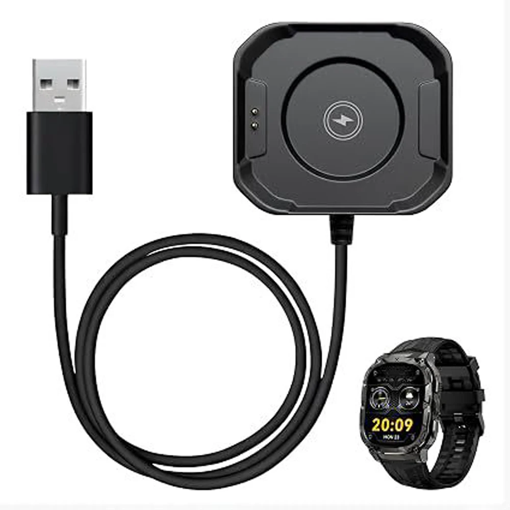 For CARBINOX Vortex Blaze S Smart Watch Magnetic Charger 2 Pin USB-A 30cm Portable Travel Dock Cable