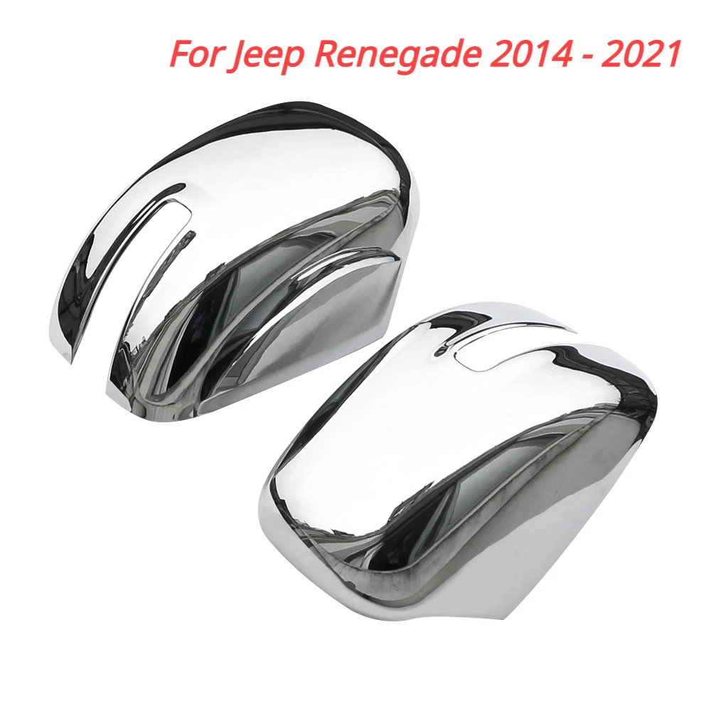 

2Pcs ABS Chrome Car Rearview Side Mirror Cover Protective Sticker Trim for Jeep Renegade 2014 - 2021 Accessories